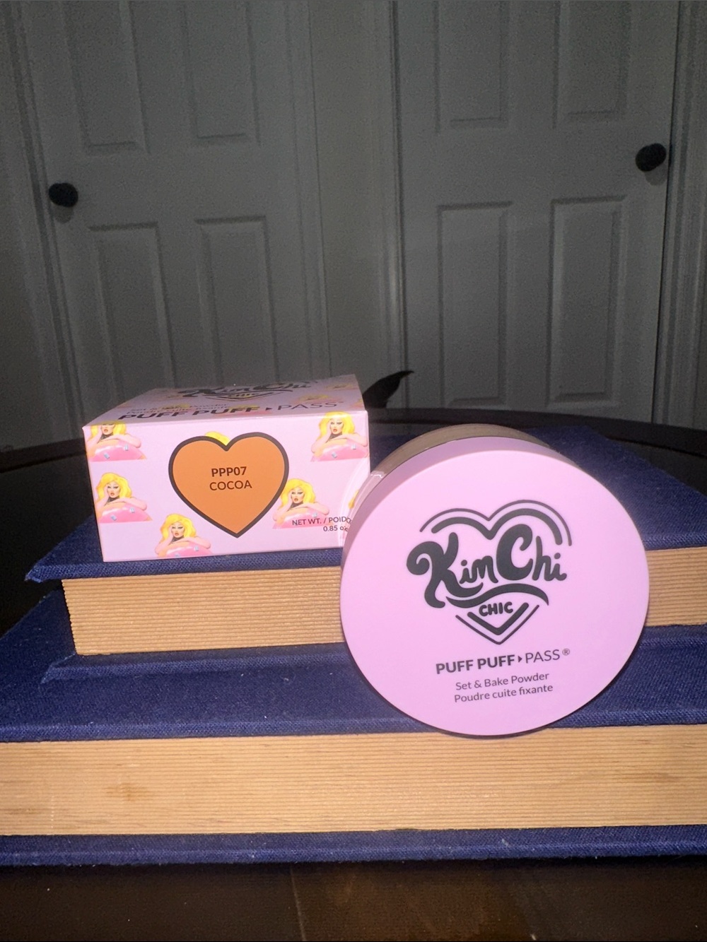 Kimchi Chic Beauty Puff Puff Pass Set & Bake Powder - Pink Packaging, Cocoa